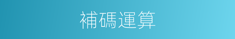 補碼運算的同義詞