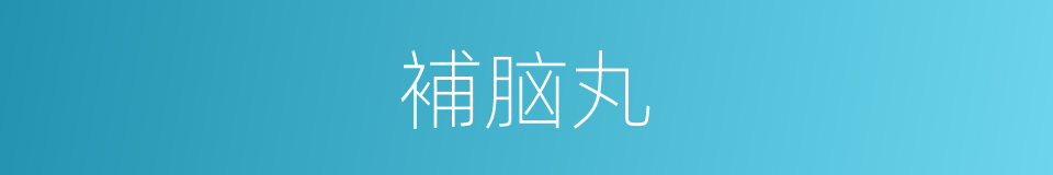 補脑丸的同義詞