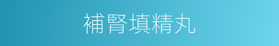 補腎填精丸的同義詞