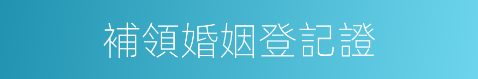 補領婚姻登記證的同義詞