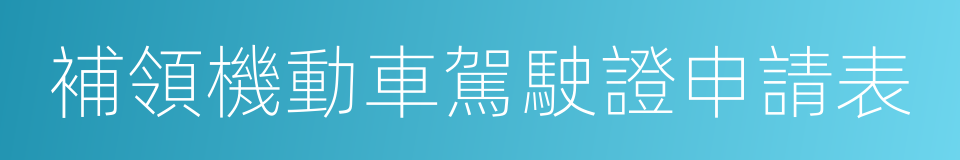 補領機動車駕駛證申請表的同義詞