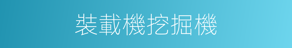 裝載機挖掘機的同義詞