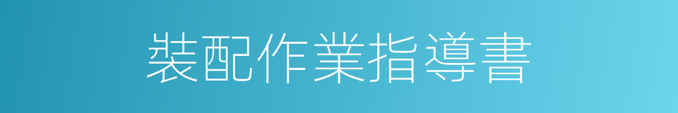 裝配作業指導書的同義詞