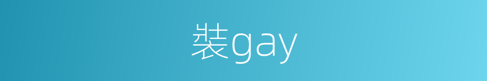 裝gay的意思