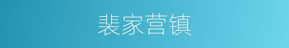 裴家营镇的同义词
