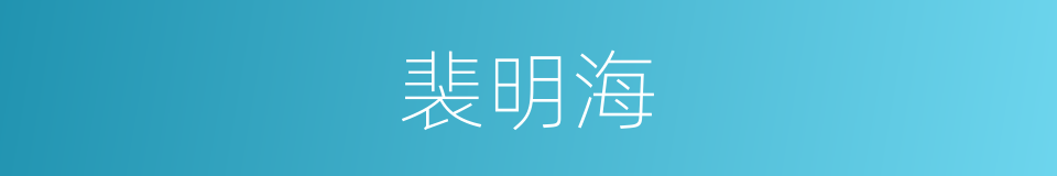 裴明海的同义词