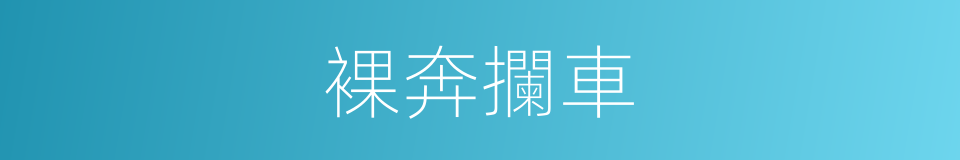 裸奔攔車的同義詞