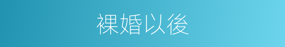 裸婚以後的同義詞