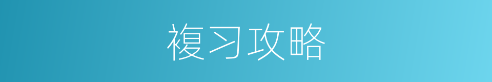 複习攻略的同义词