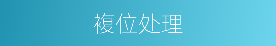 複位处理的同义词