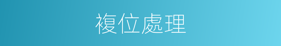 複位處理的同義詞