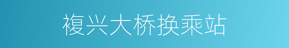 複兴大桥换乘站的同义词