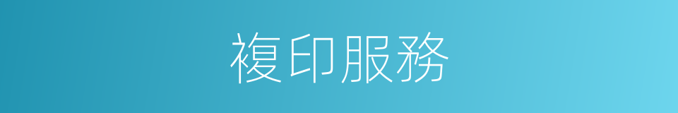 複印服務的同義詞