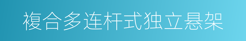 複合多连杆式独立悬架的同义词