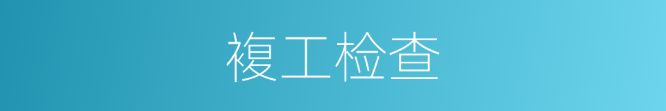 複工检查的同义词
