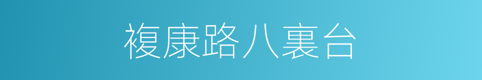 複康路八裏台的同義詞