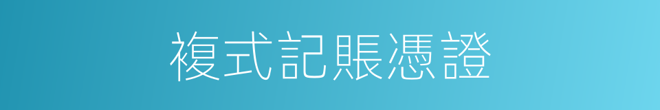 複式記賬憑證的同義詞