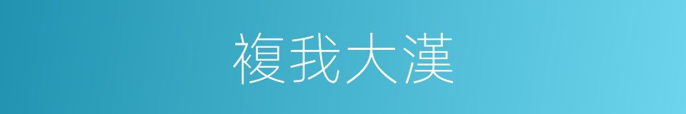 複我大漢的同義詞