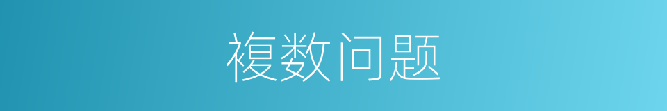 複数问题的同义词