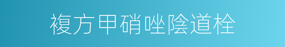 複方甲硝唑陰道栓的同義詞