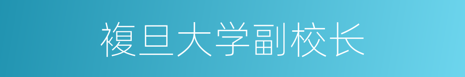 複旦大学副校长的同义词