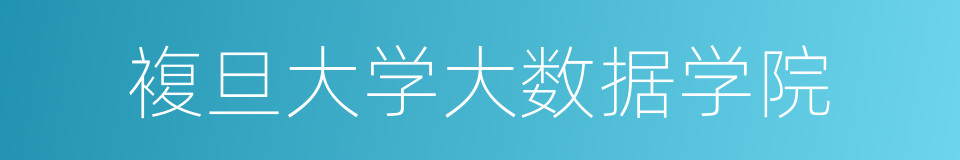 複旦大学大数据学院的同义词