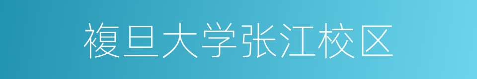 複旦大学张江校区的同义词