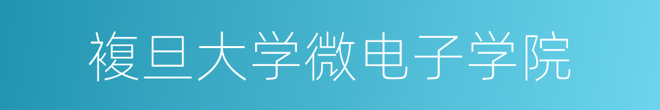 複旦大学微电子学院的同义词
