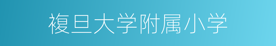 複旦大学附属小学的同义词