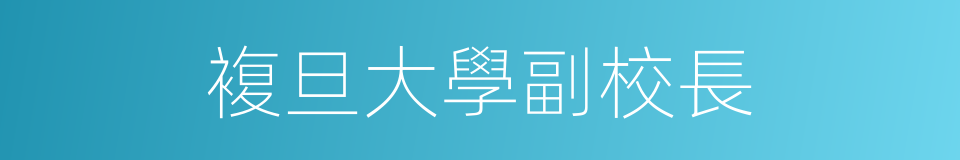 複旦大學副校長的同義詞