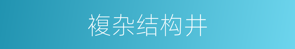 複杂结构井的同义词