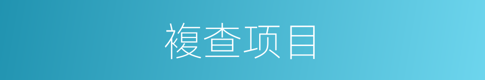複查项目的同义词