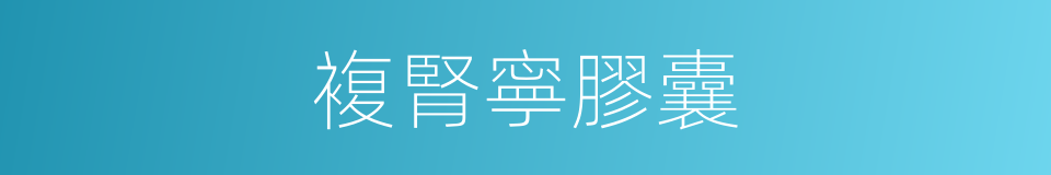 複腎寧膠囊的同義詞