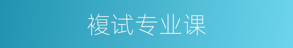 複试专业课的同义词