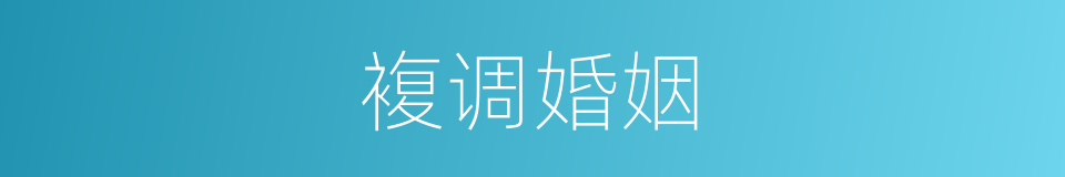 複调婚姻的同义词