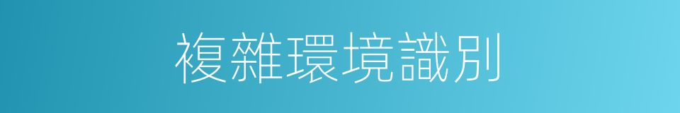 複雜環境識別的同義詞
