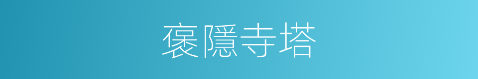 褒隱寺塔的同義詞