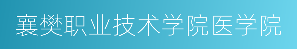 襄樊职业技术学院医学院的同义词