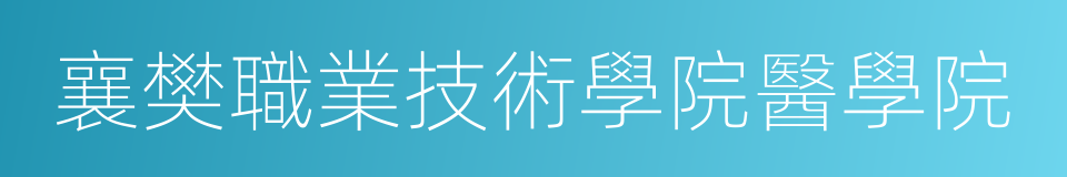 襄樊職業技術學院醫學院的同義詞