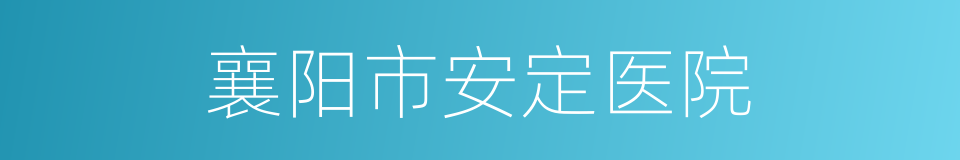 襄阳市安定医院的同义词