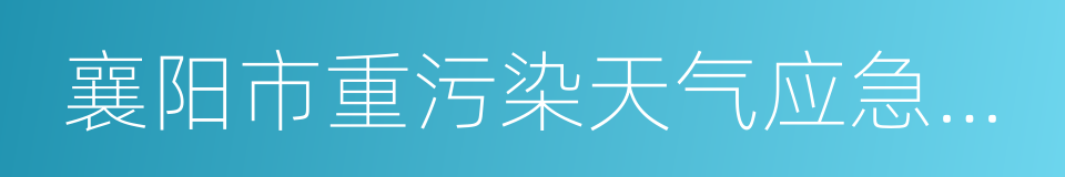 襄阳市重污染天气应急预案的同义词