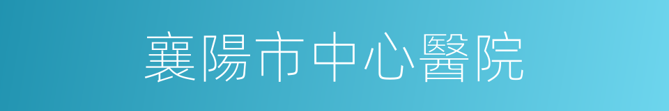襄陽市中心醫院的同義詞