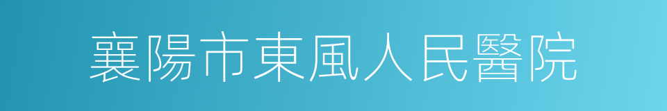 襄陽市東風人民醫院的同義詞