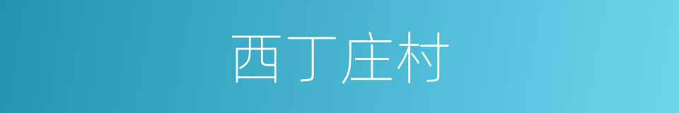 西丁庄村的同义词