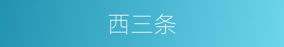 西三条的同义词