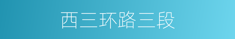 西三环路三段的同义词