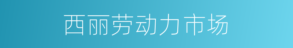 西丽劳动力市场的同义词