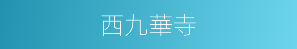 西九華寺的同義詞