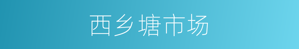 西乡塘市场的同义词