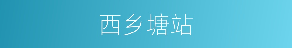 西乡塘站的同义词